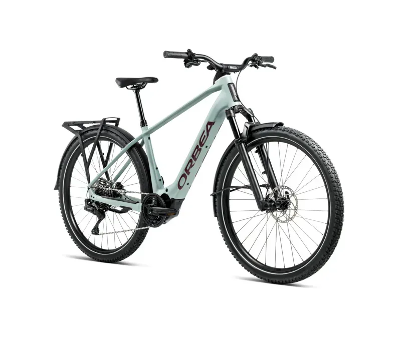 2026 Orbea Kemen Adv 30 E-Hybrid Bike In Blue Stone Matt/Burgundy-1